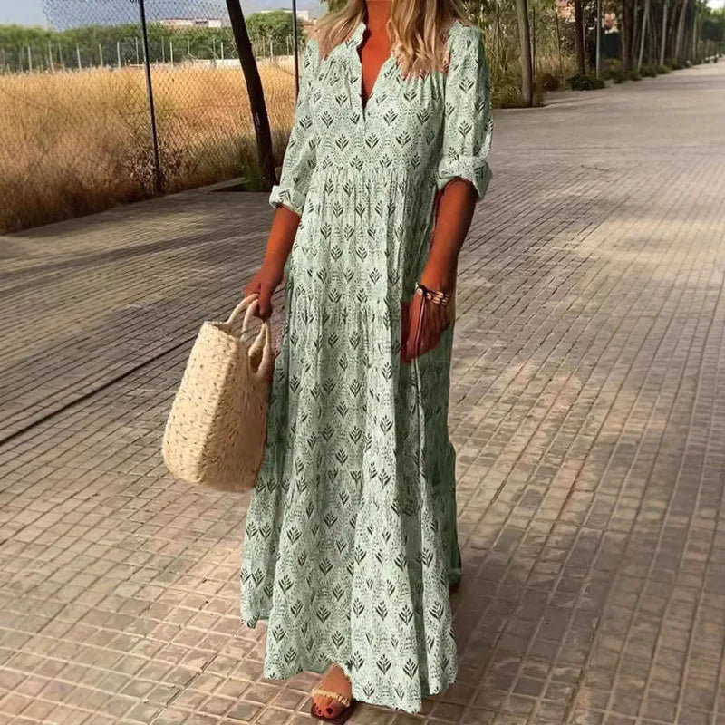 ARIANNA | Floral maxi dress with V-neckline