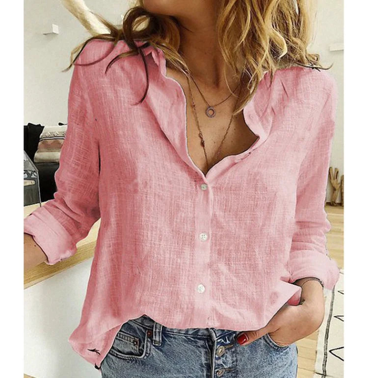 SOPHIA | Long-sleeve blouse with lapel collar