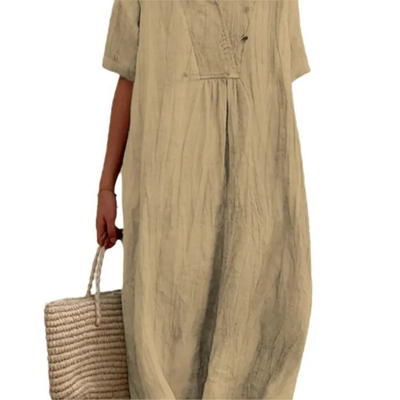 SILVANA | Relaxed maxi dress with textured fabric