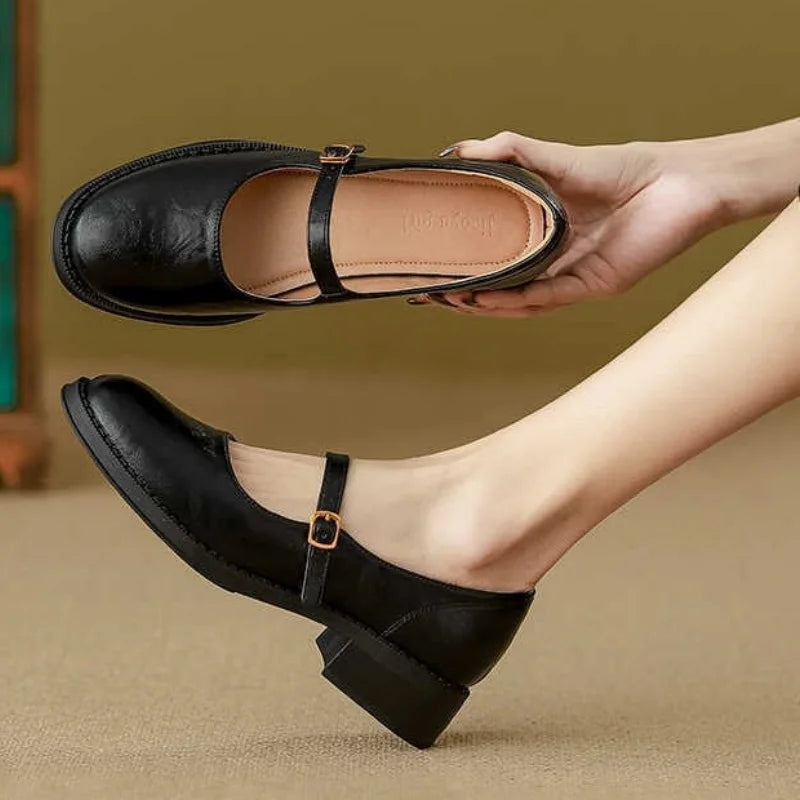 HARPER | Leather Mary Janes with low block heel