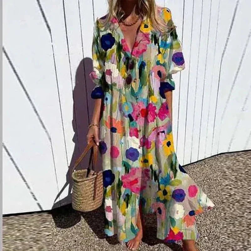 SOLEIL | Soft-touch maxi dress with flowing silhouette