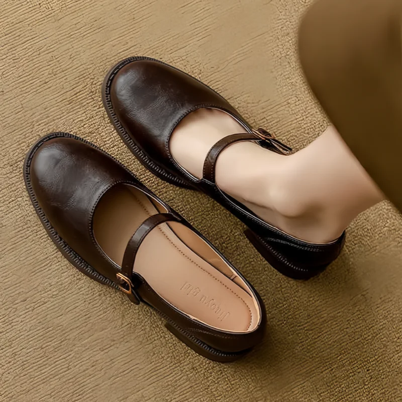 HARPER | Leather Mary Janes with low block heel