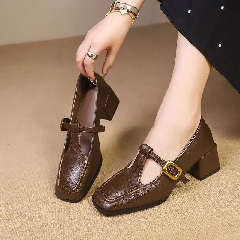 DORVANNA | Mary Jane heels with gold-dot strap