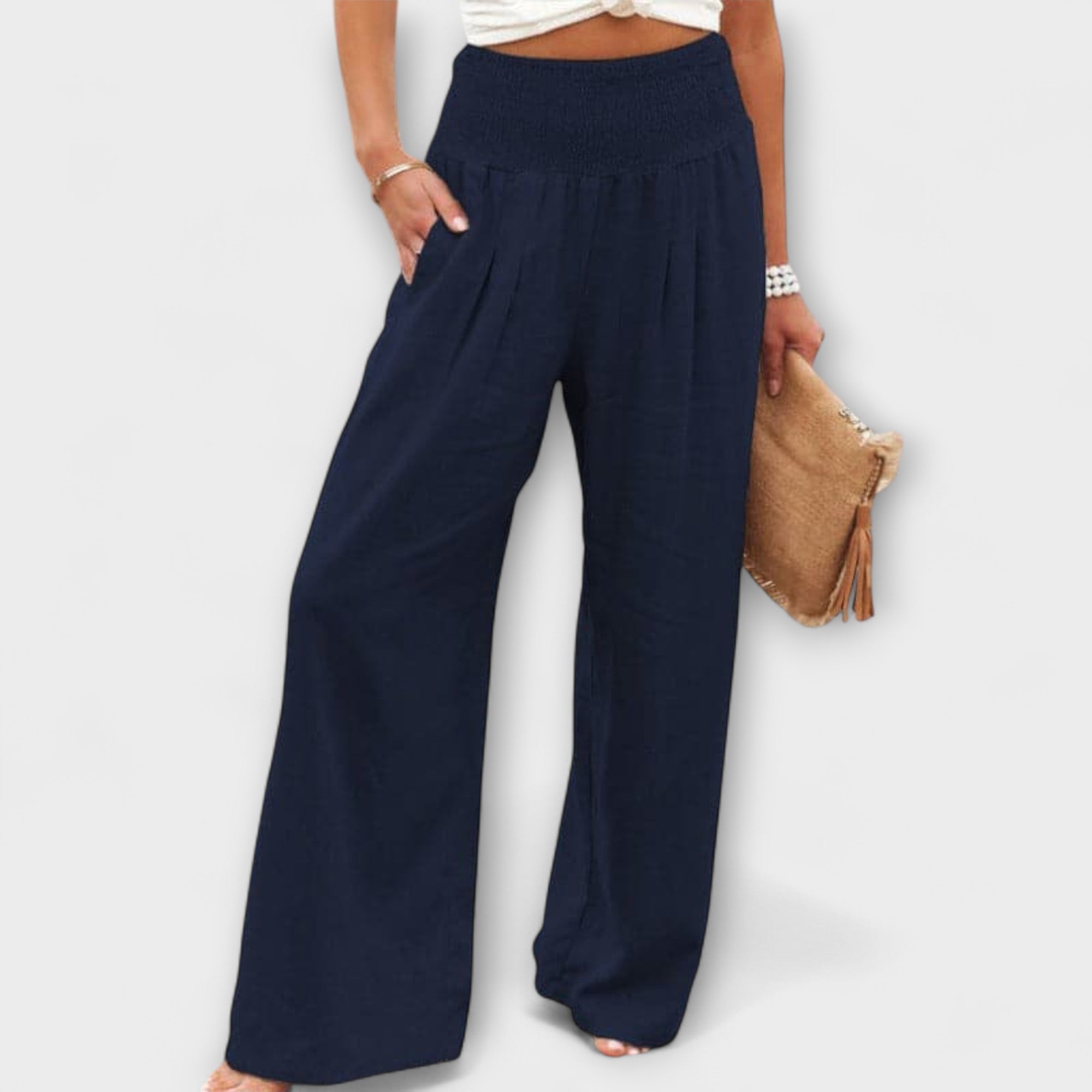 THEARYA | Wide-leg pants in soft-touch fabric