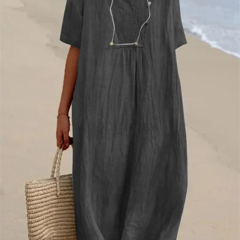 SILVANA | Relaxed maxi dress with textured fabric
