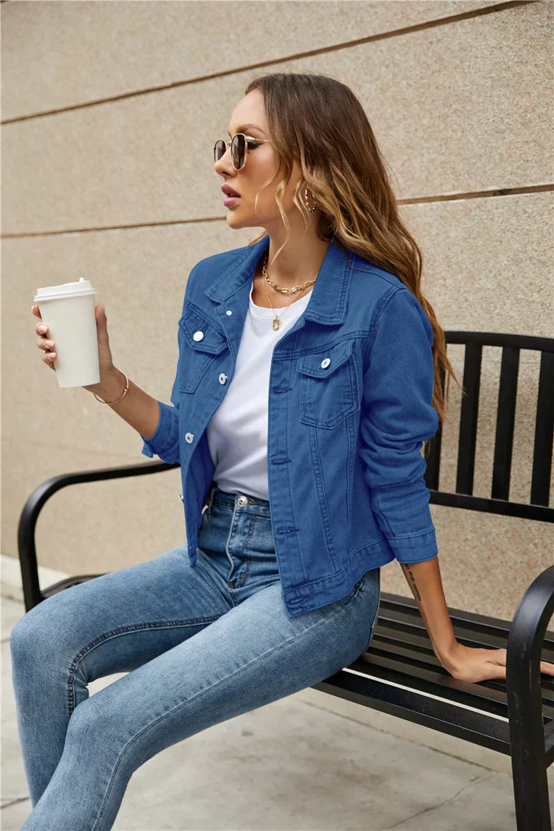 MACKENZIE | Cropped jacket with button placket