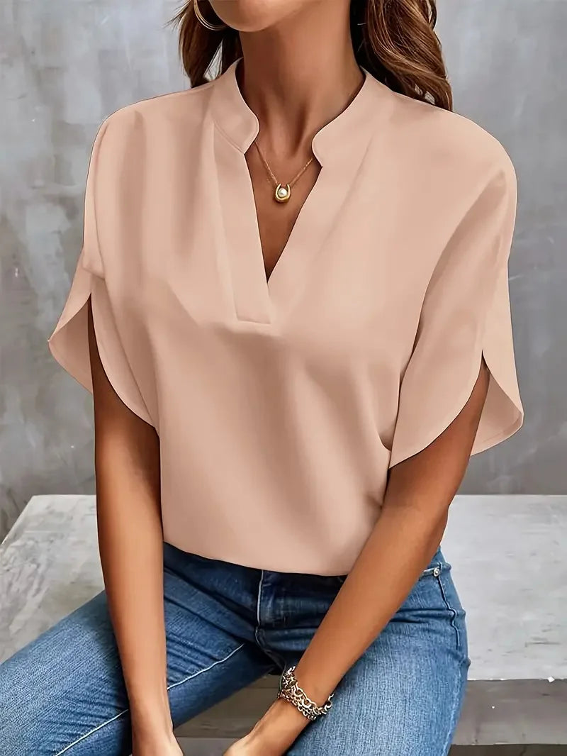 ANNEMIE | Blouse with V-neck and flowing fit