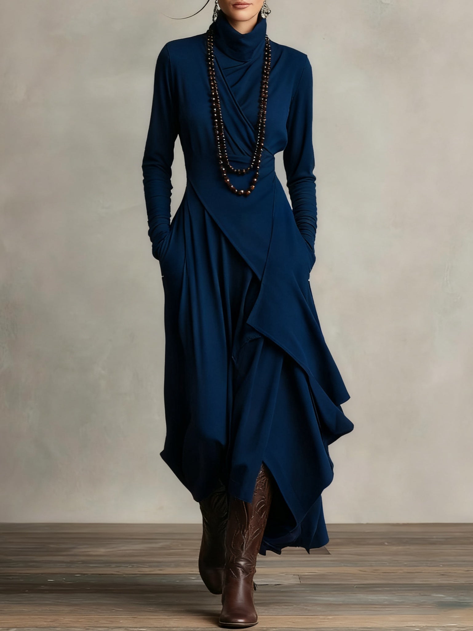 KEIRAE | Flowy maxi dress with high neckline