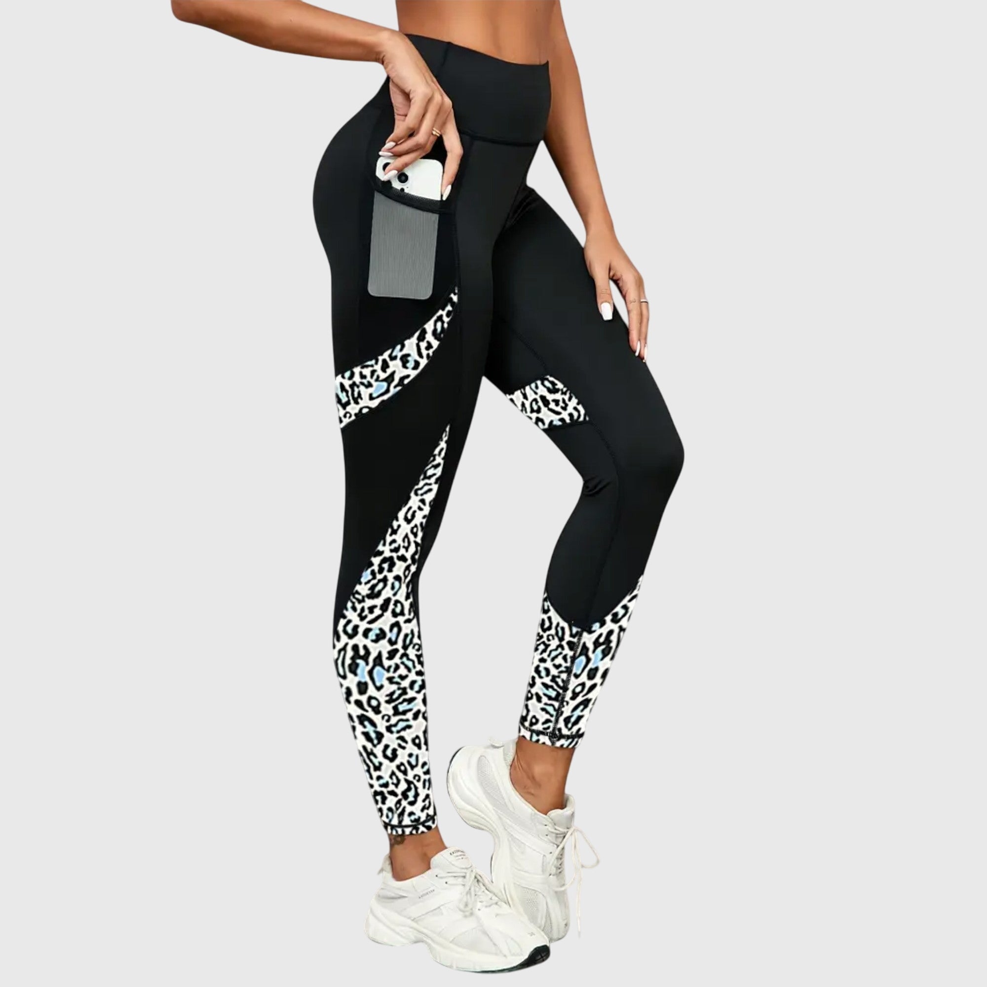 QUINN | Leopard print pants with mesh detail