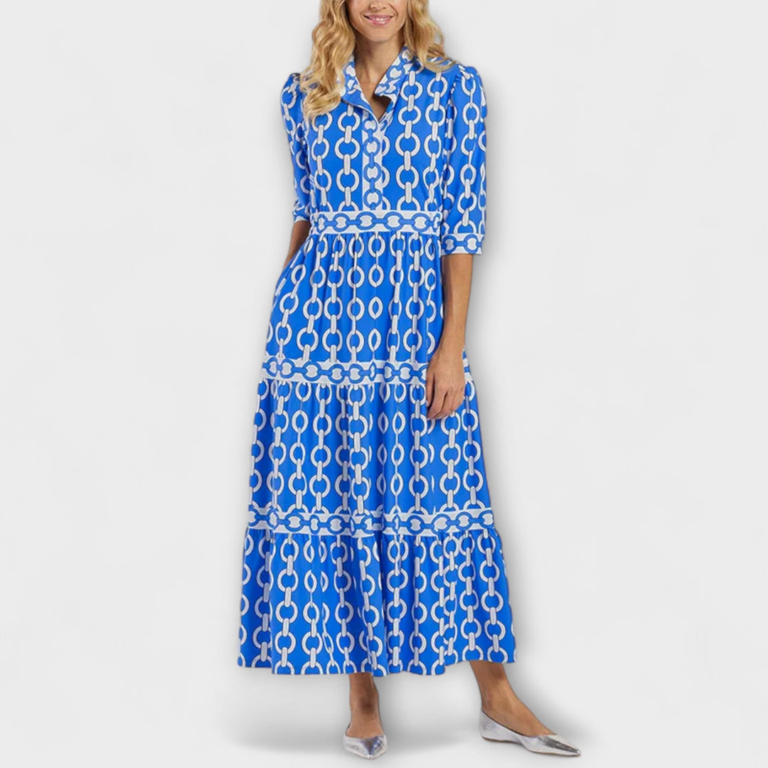 STAVROULA | Relaxed midi dress with chain print
