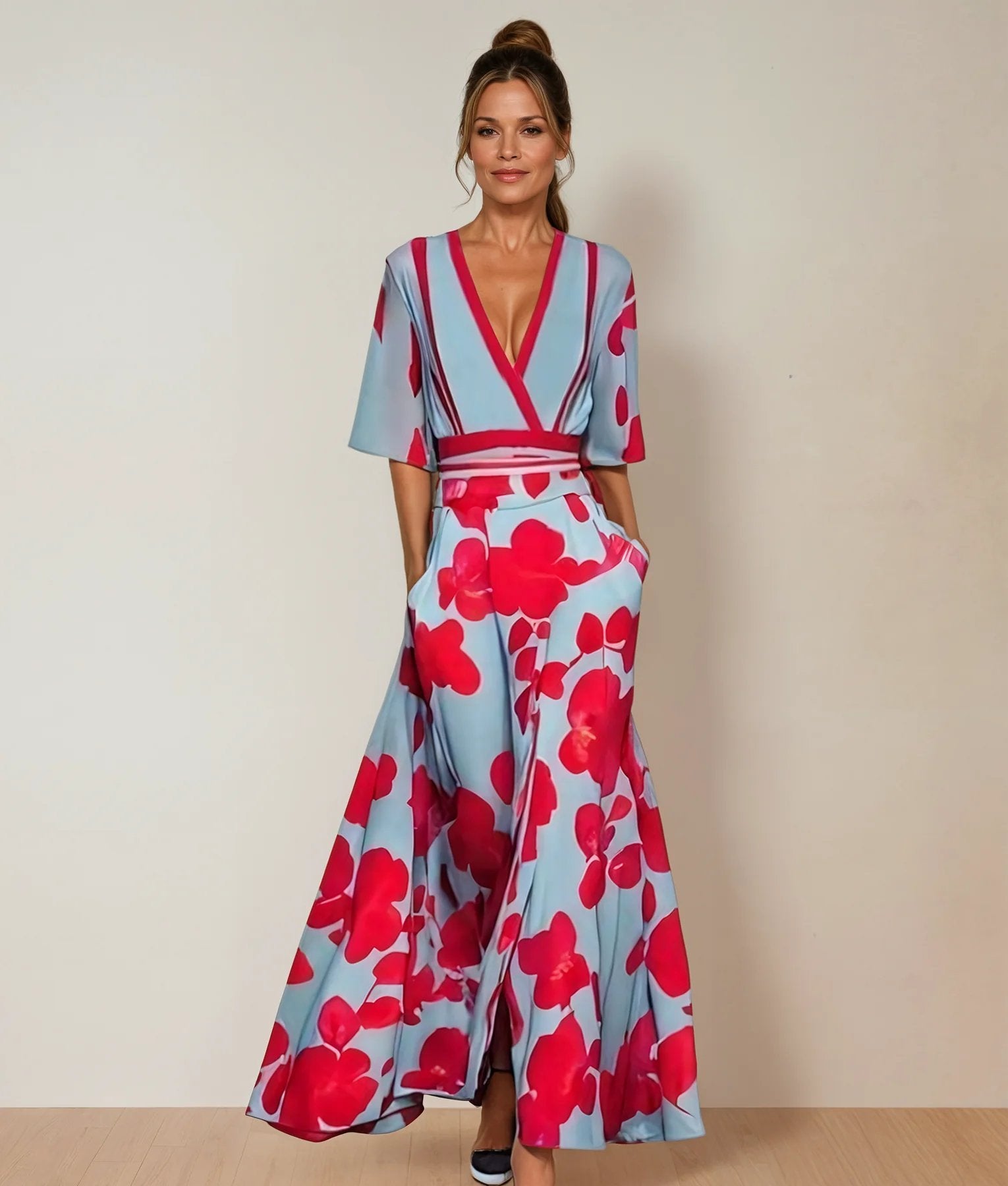 AMARA | Flowing maxi dress in soft draping fabric
