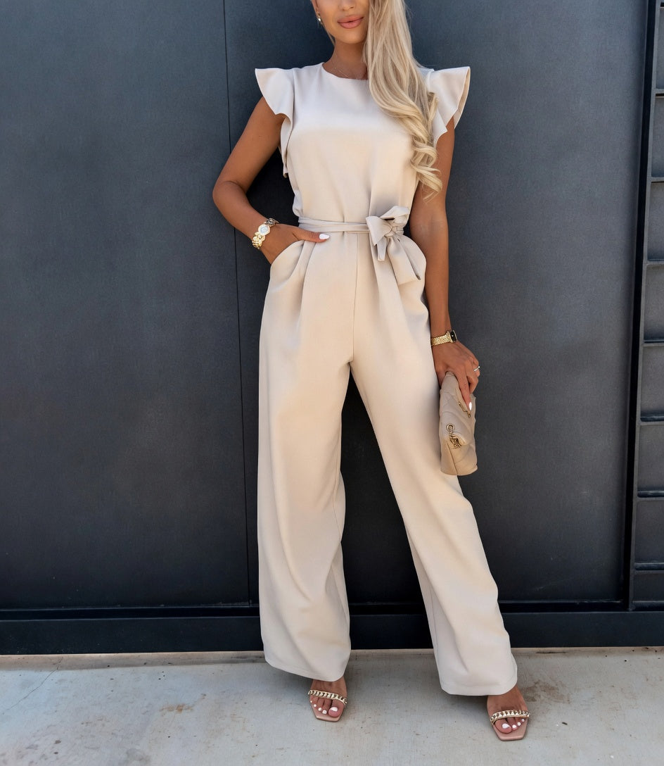 NURIA | Belted jumpsuit with adjustable waist