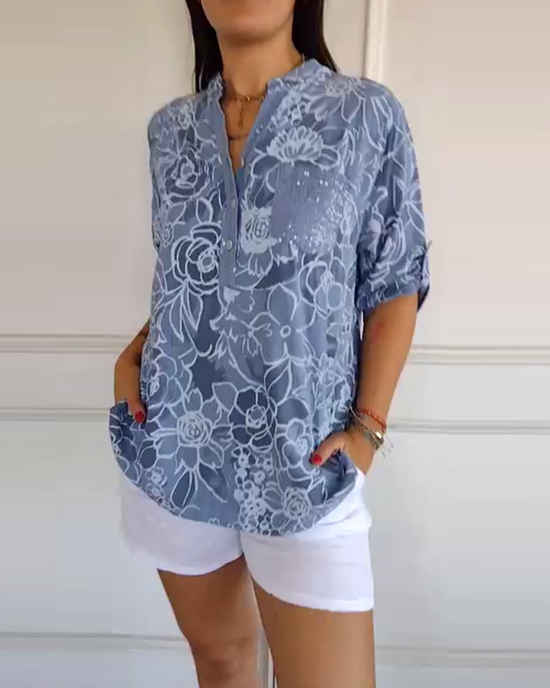 ROWELLA | Relaxed blouse with floral print