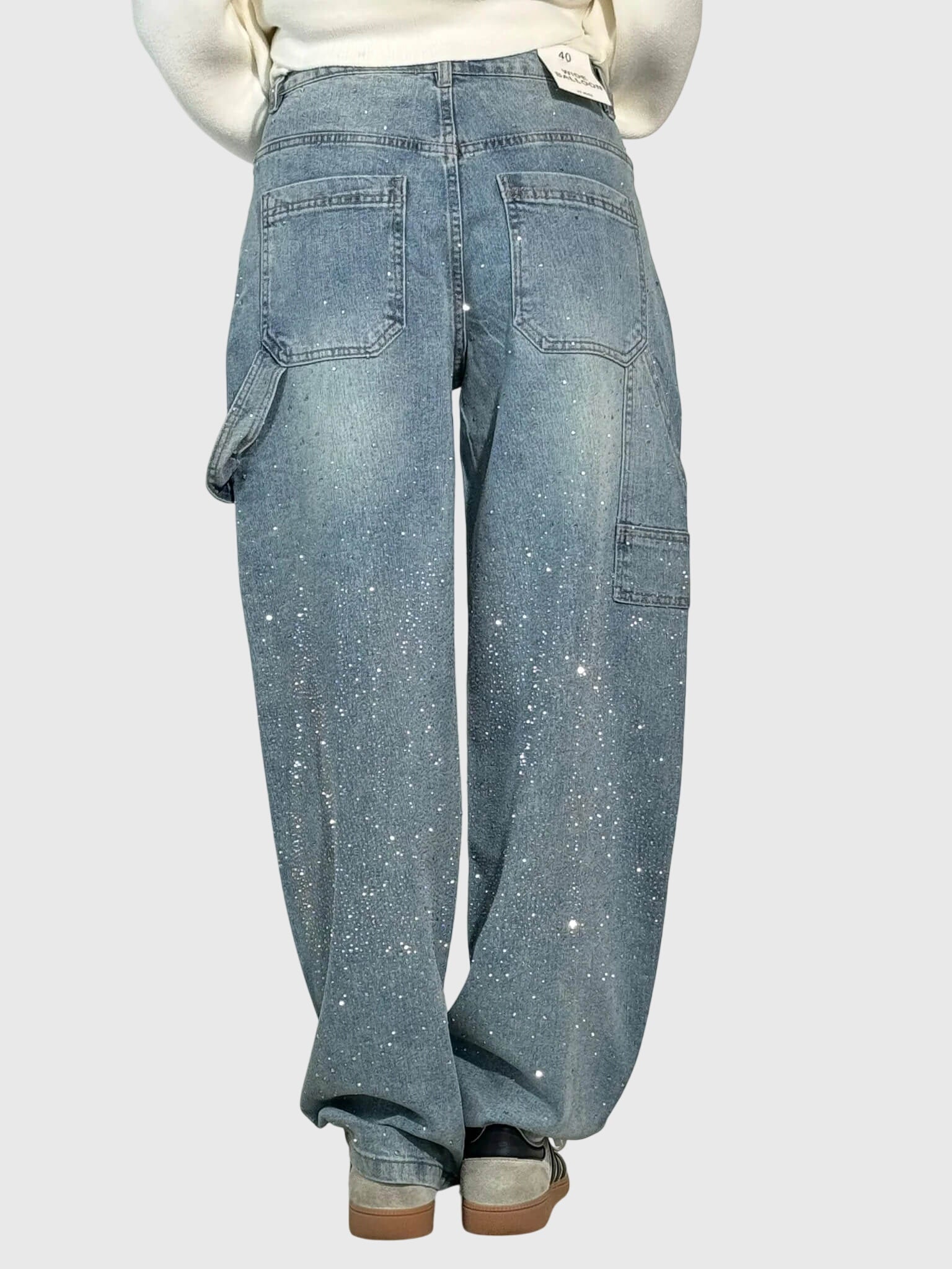STELLA | Diamond-embellished wide-leg pants