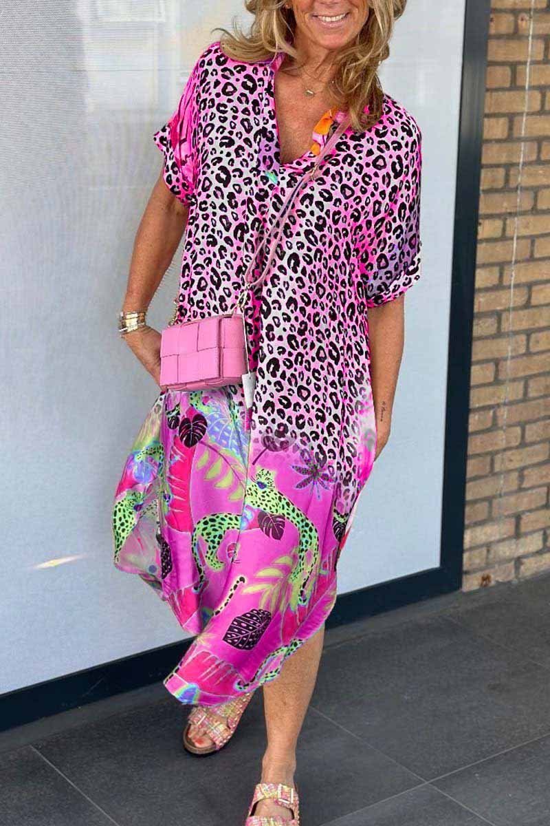 CHRISTINE | Relaxed leopard print midi dress