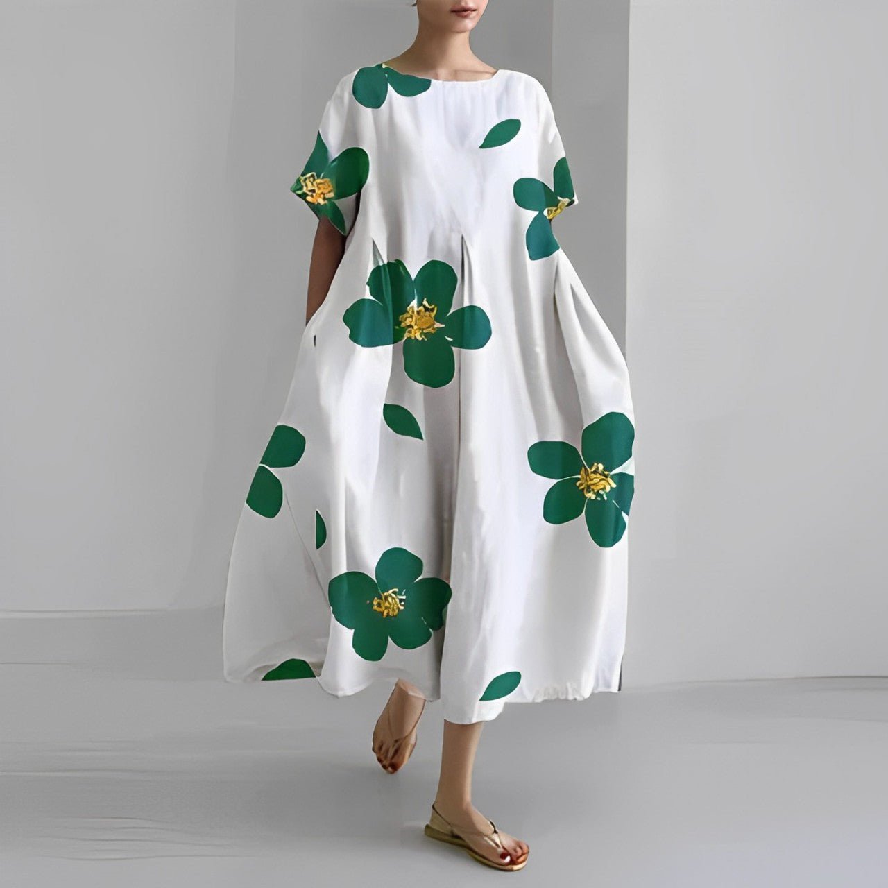 CLAIRE | Floral midi dress with bohemian print