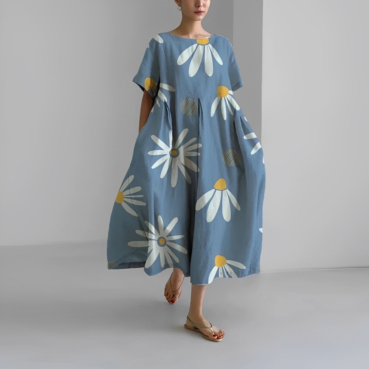 CLAIRE | Floral midi dress with bohemian print