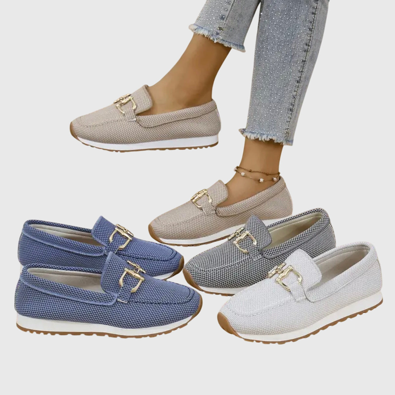 SUSIE | Loafers with smooth structured finish