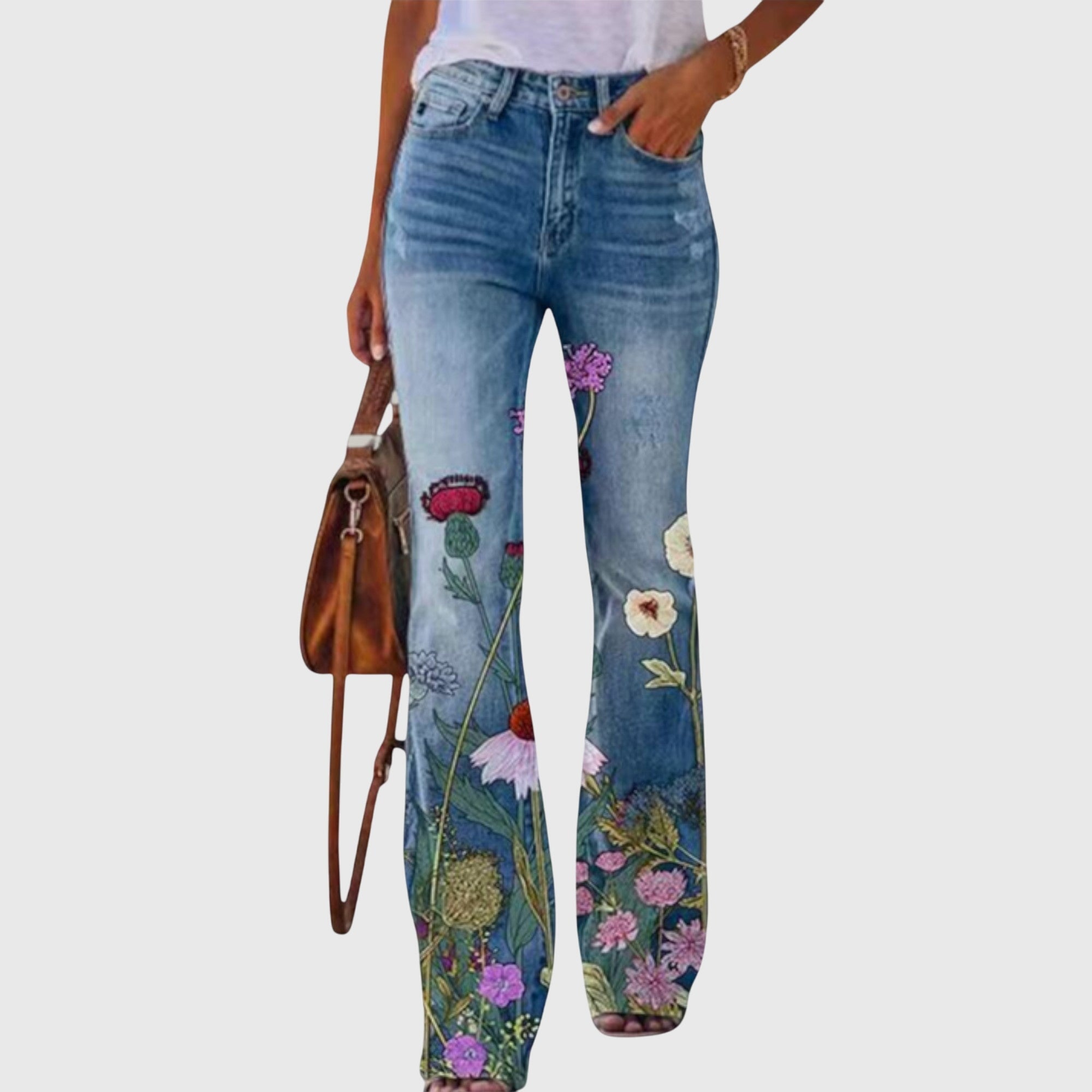 DAISY | Wide-leg pants with floral button detail