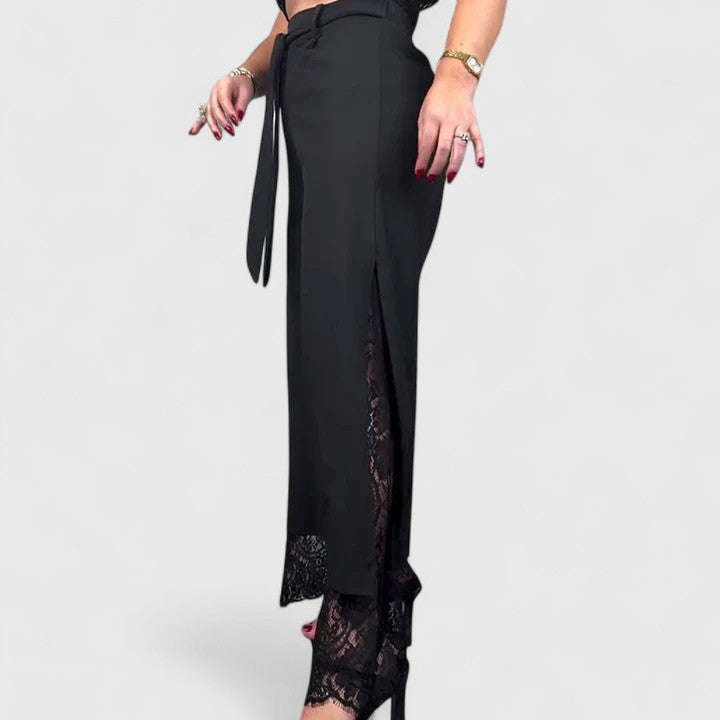 MADONNA | Relaxed wide-leg pants with lace detail