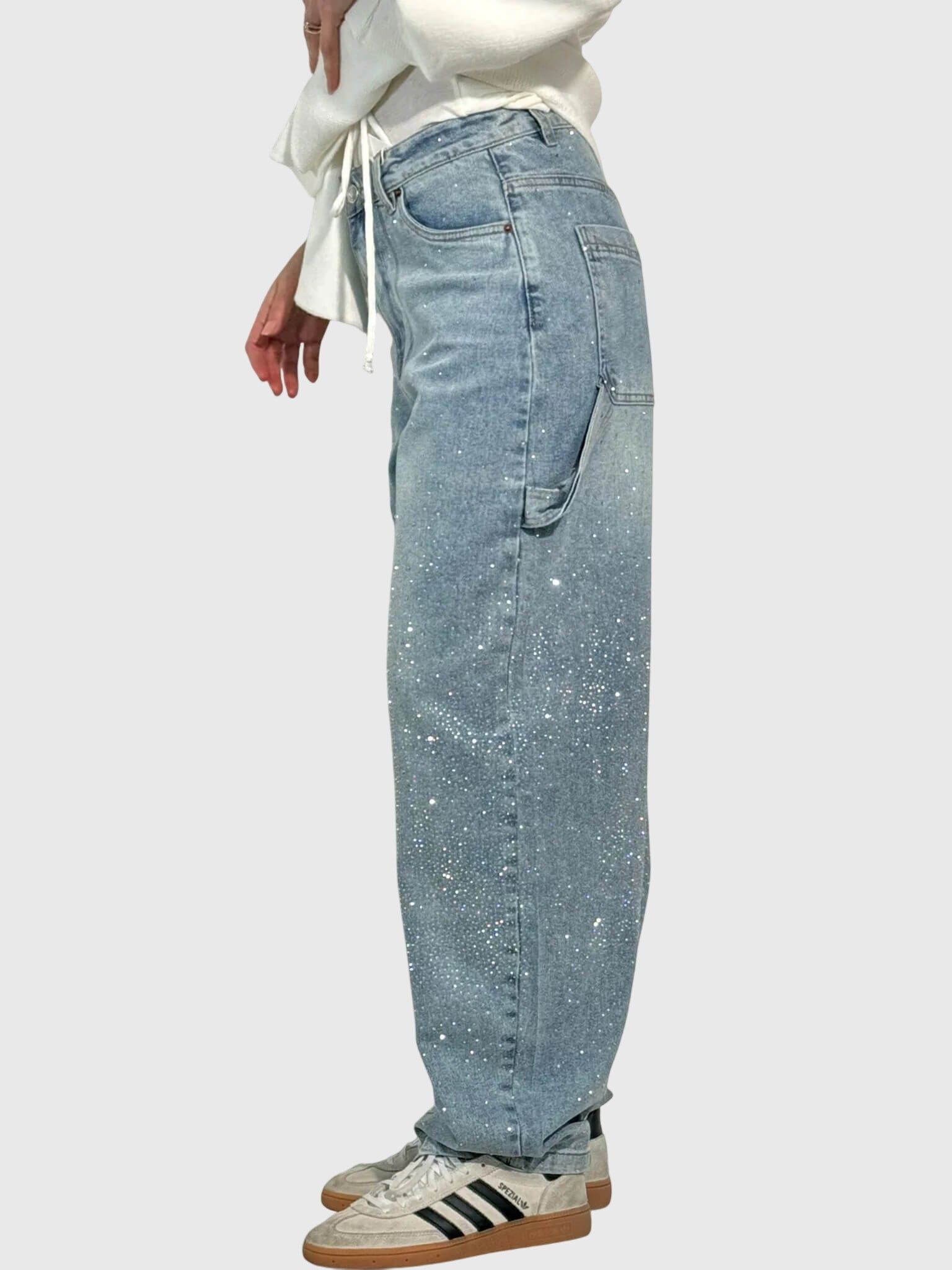 STELLA | Diamond-embellished wide-leg pants