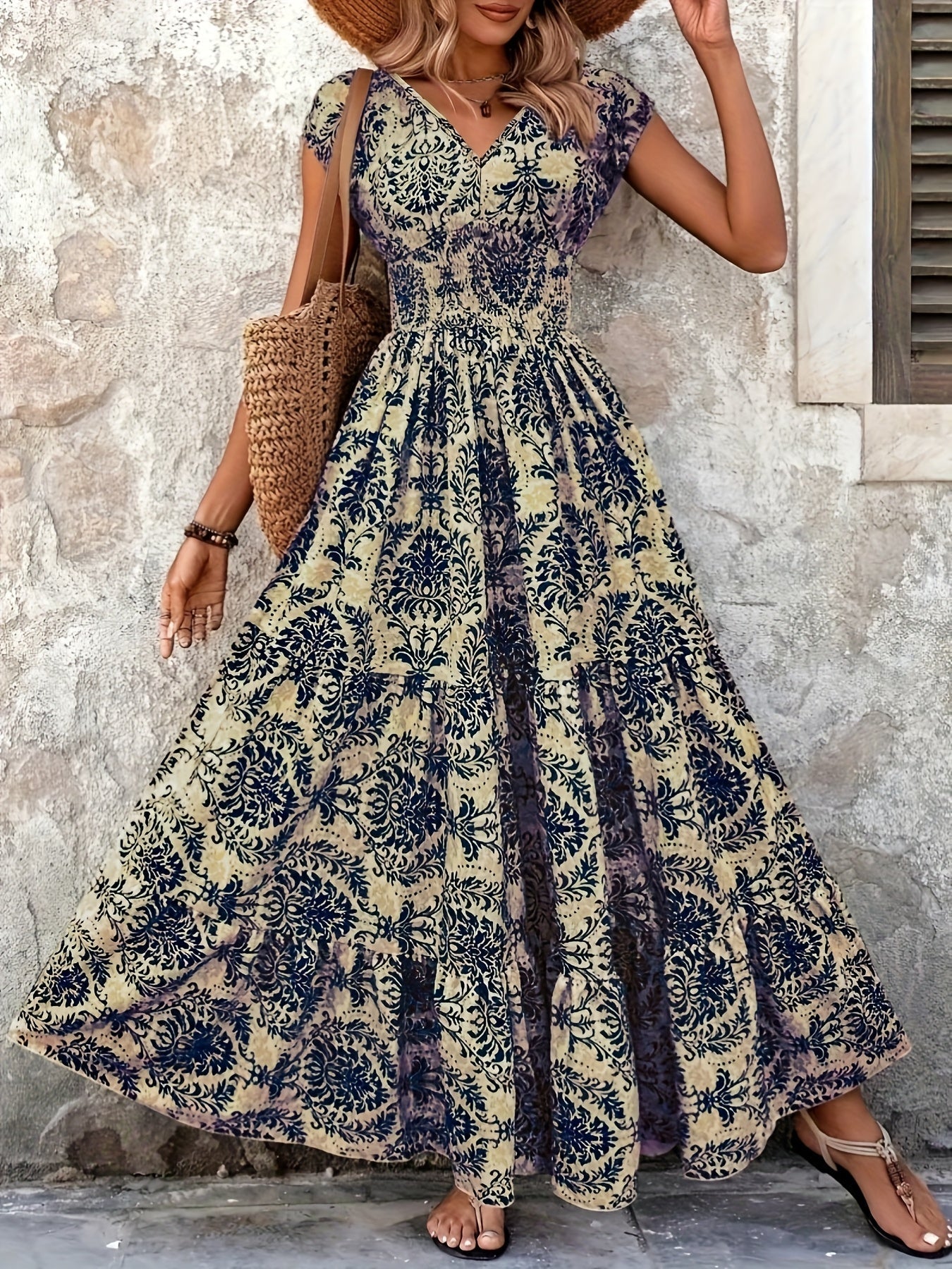 SERAPHINA | Breezy floral maxi dress with V-neck