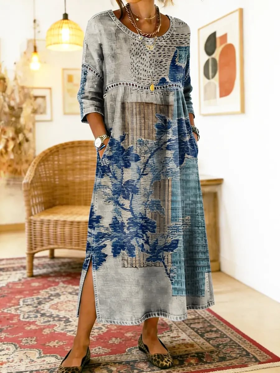 JOSEFA | Relaxed floral midi dress with loose fit