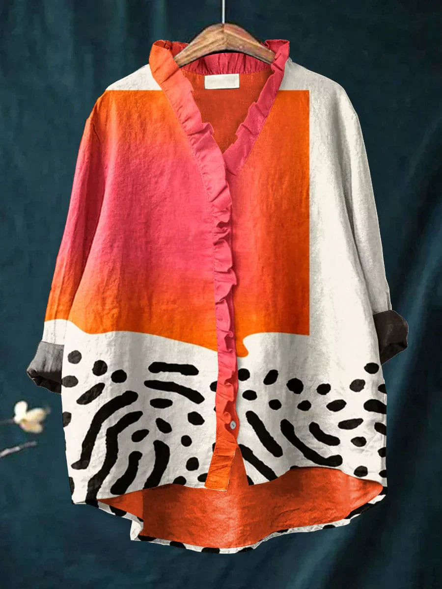 ROWENA | Printed blouse with artistic summer print