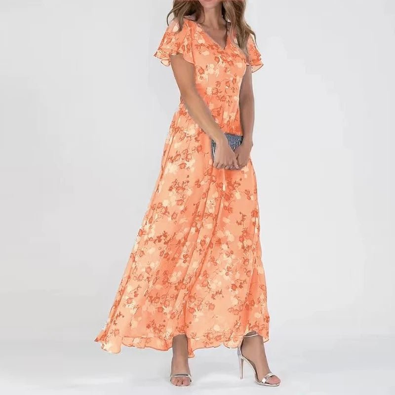 ZARA | V-neck maxi dress with relaxed slip fit