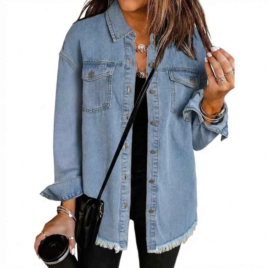 EVERLY | Relaxed denim jacket with front pockets