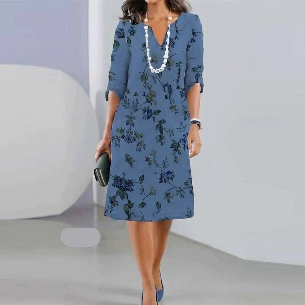 SCARLETT | Floral tiered dress with three-quarter sleeves