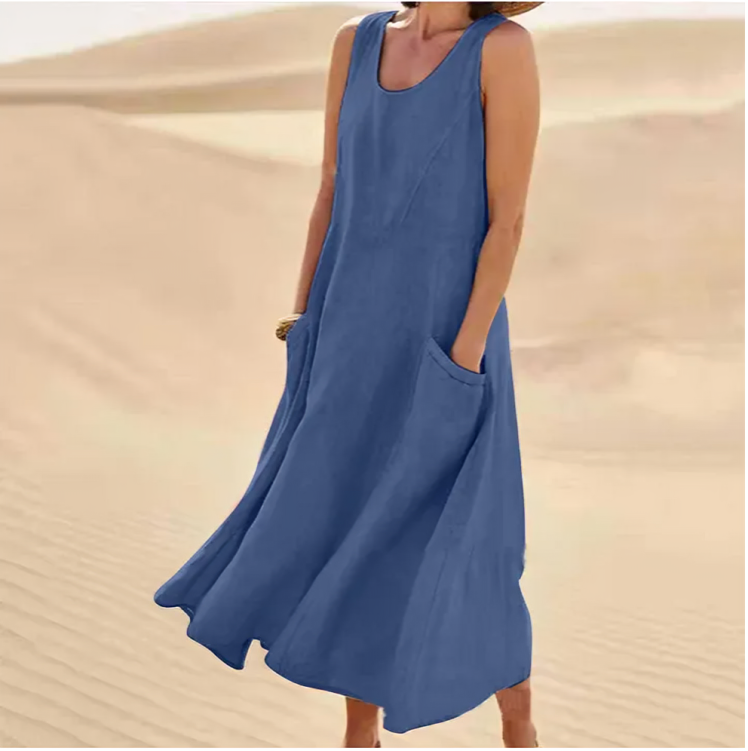 KEILY | Sleeveless round-neck dress with pockets