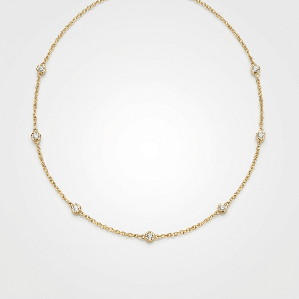 LARA | Station necklace with zirconia stones