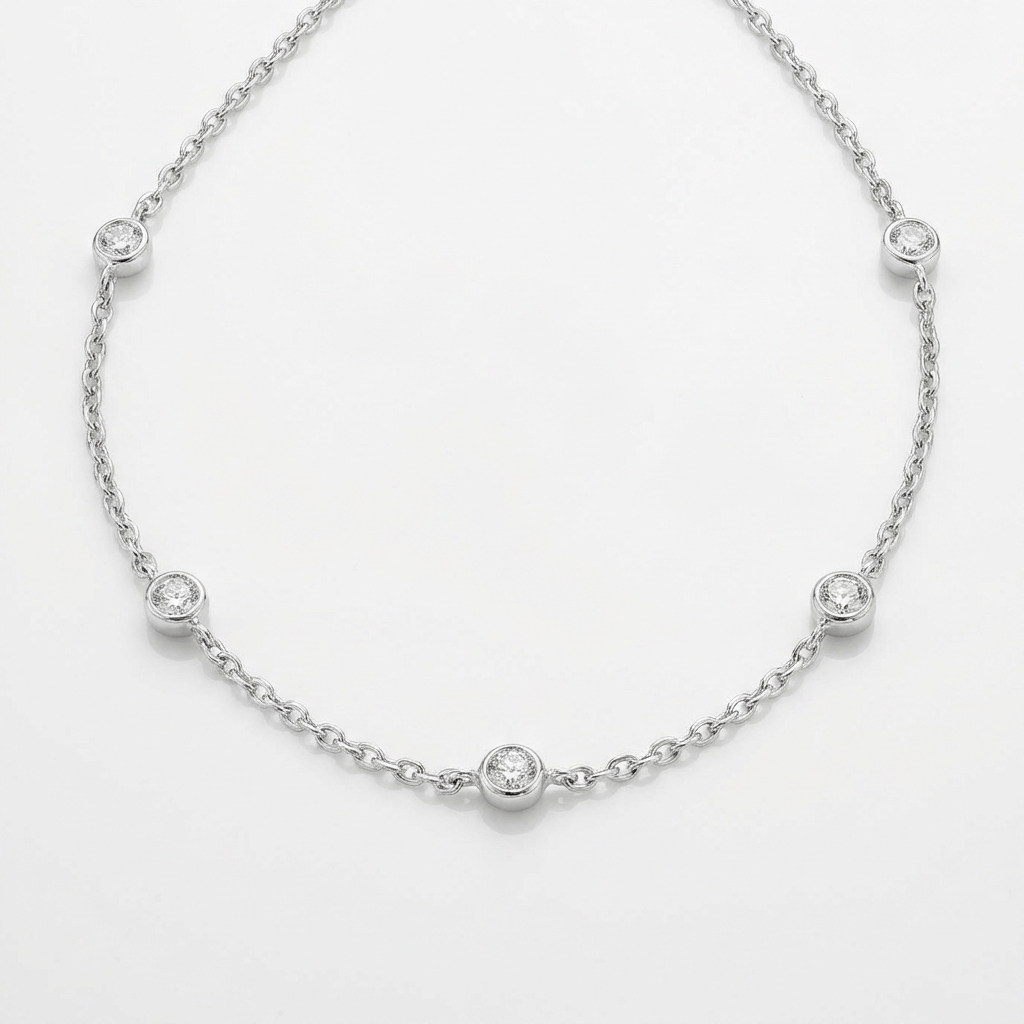 LARA | Station necklace with zirconia stones