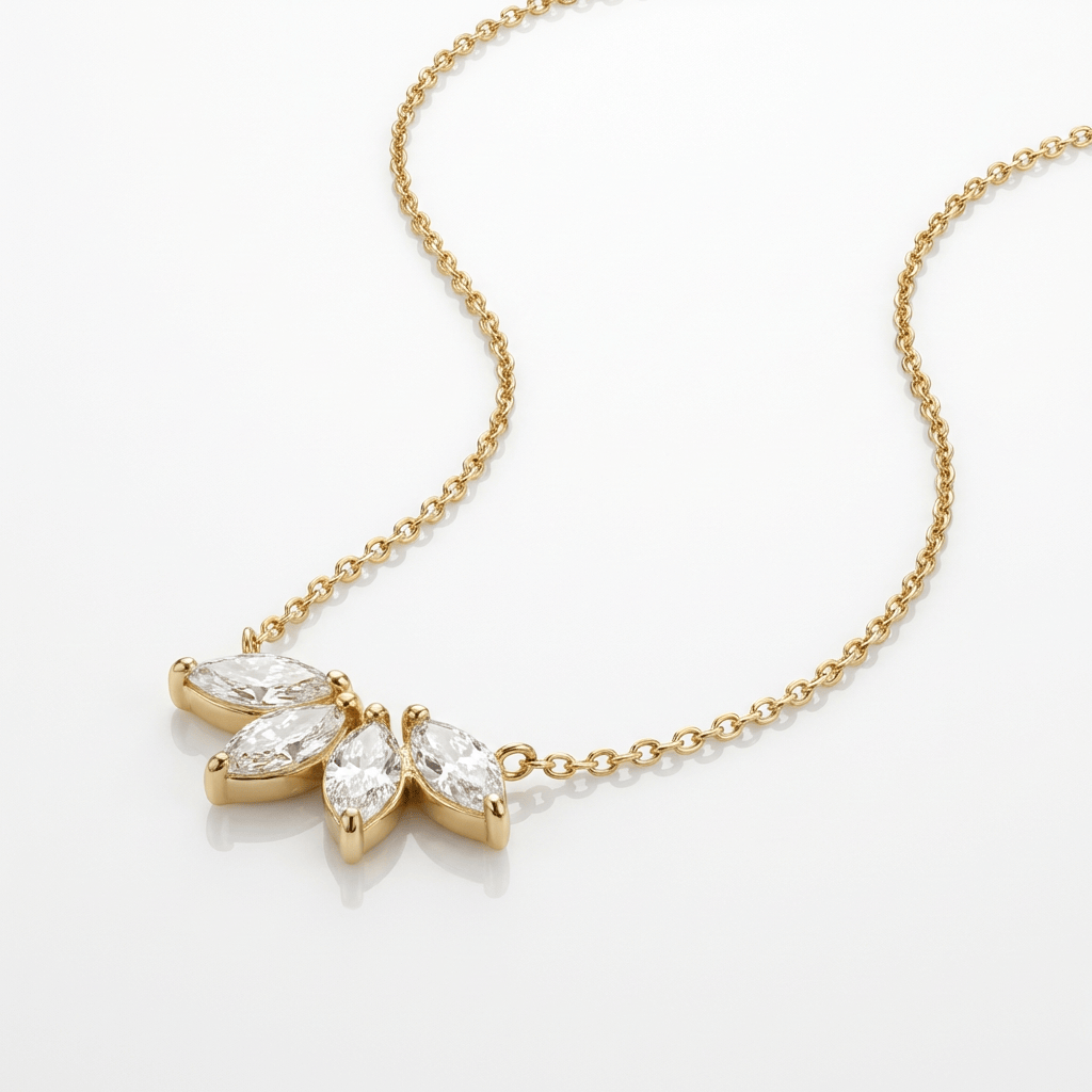 NOVA | Gold marquise zirconia pendant necklace