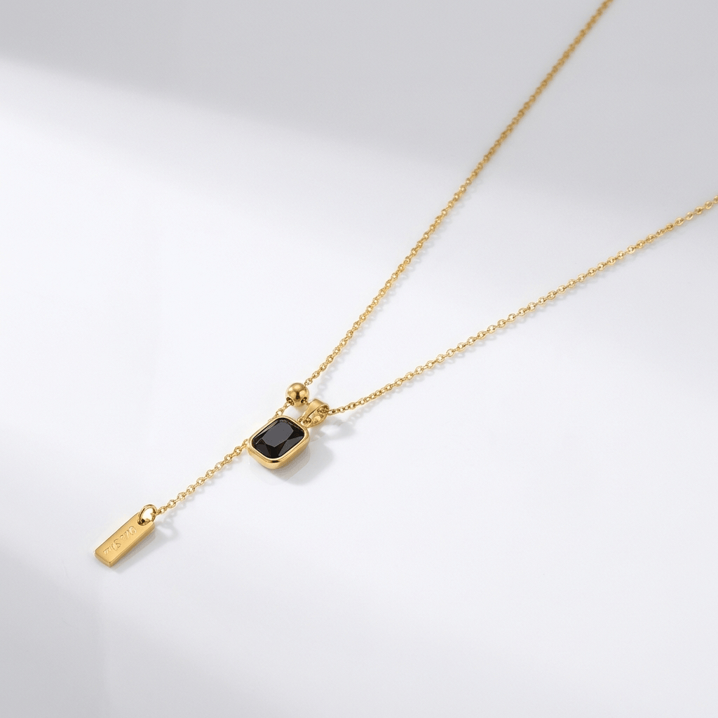EDEN | Lariat necklace in polished titanium steel