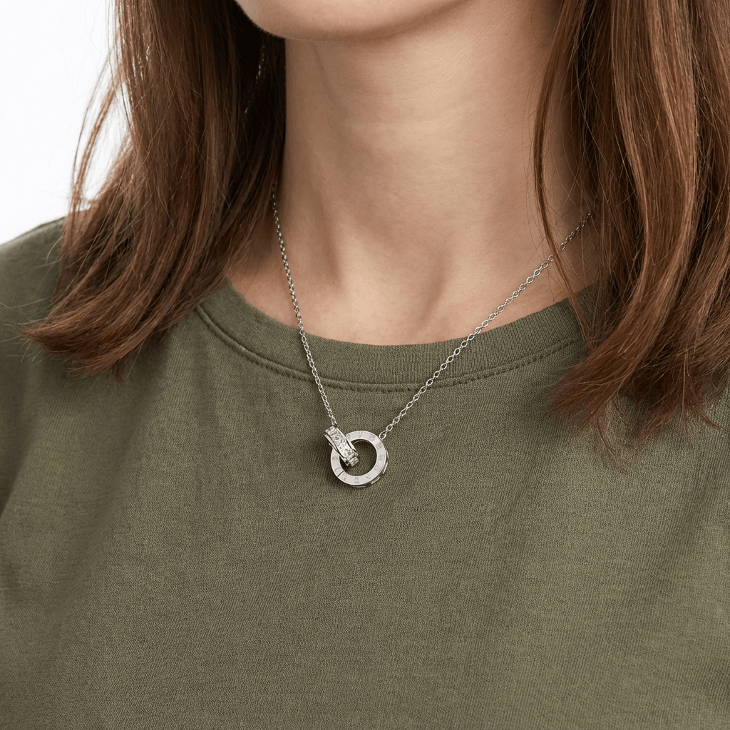 LUNA | Spiral pendant necklace in titanium steel