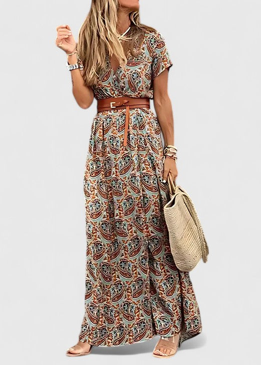 LORRAINE | Breezy boho maxi dress with gathered waist