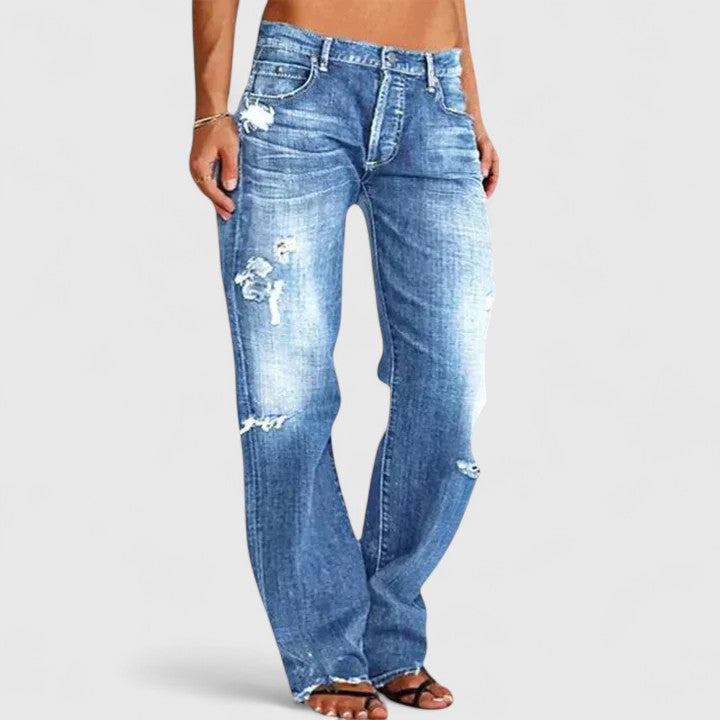 LESLIE | Soft-touch relaxed straight-leg jeans