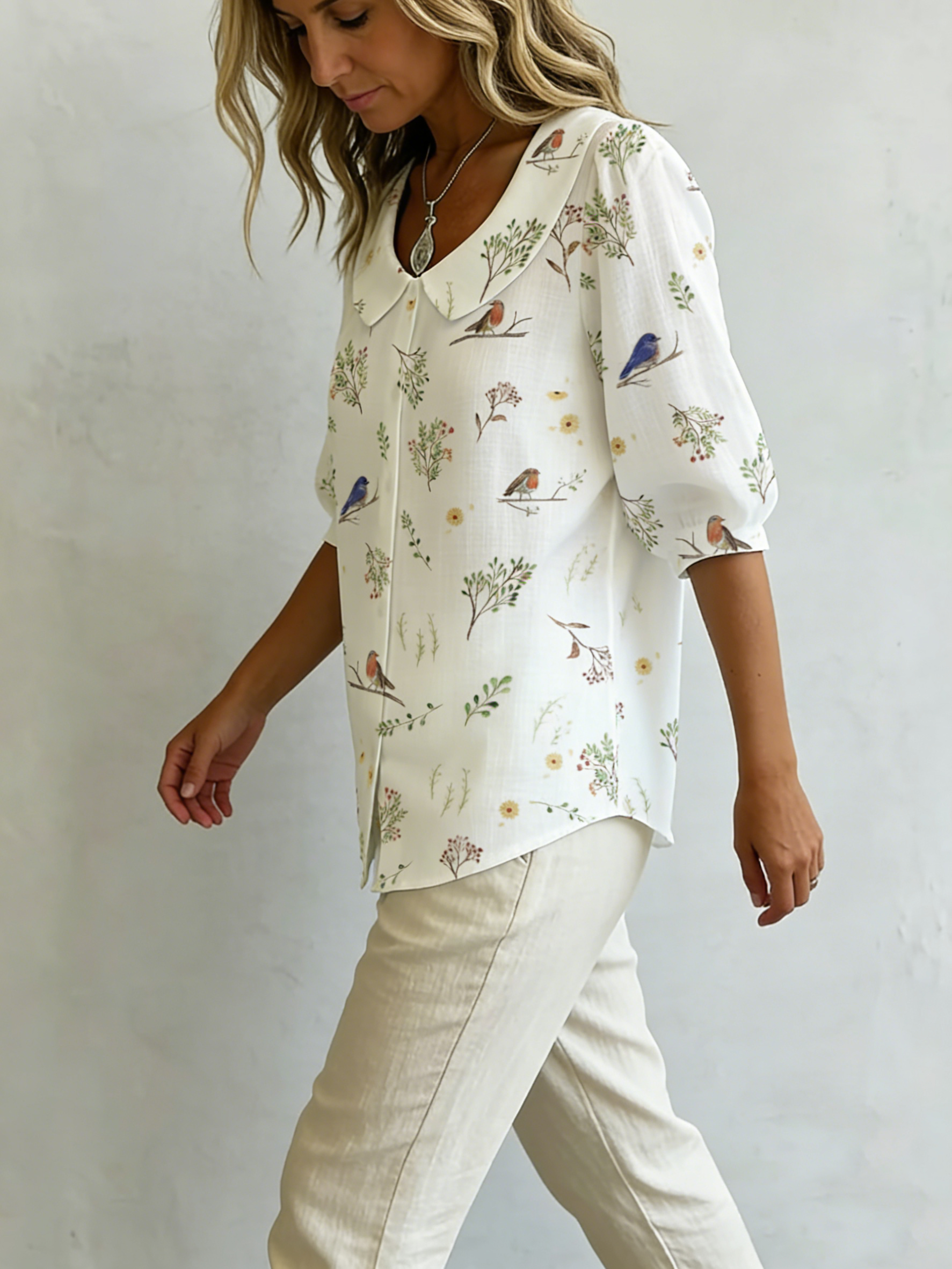 EDEN | Peter Pan collar shirt for weekend wear