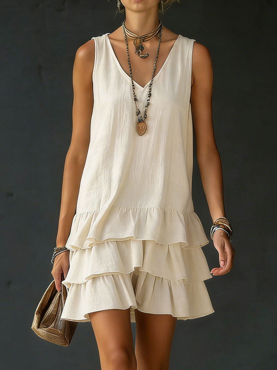 EDEN | V-neck sleeveless dress with side pockets