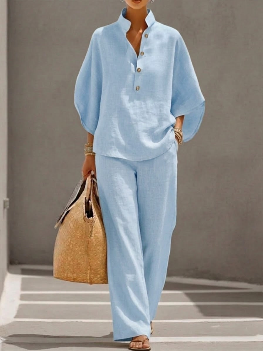 EDEN | Wide-leg pants set with batwing top