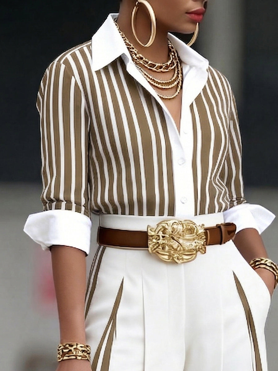 NOVA | Long-sleeve striped shirt in relaxed fit