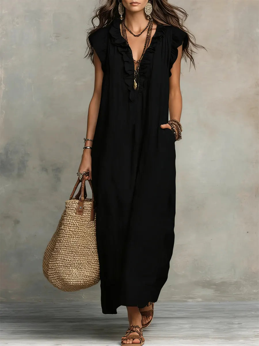DAISY | Sleeveless dress with ruffle details