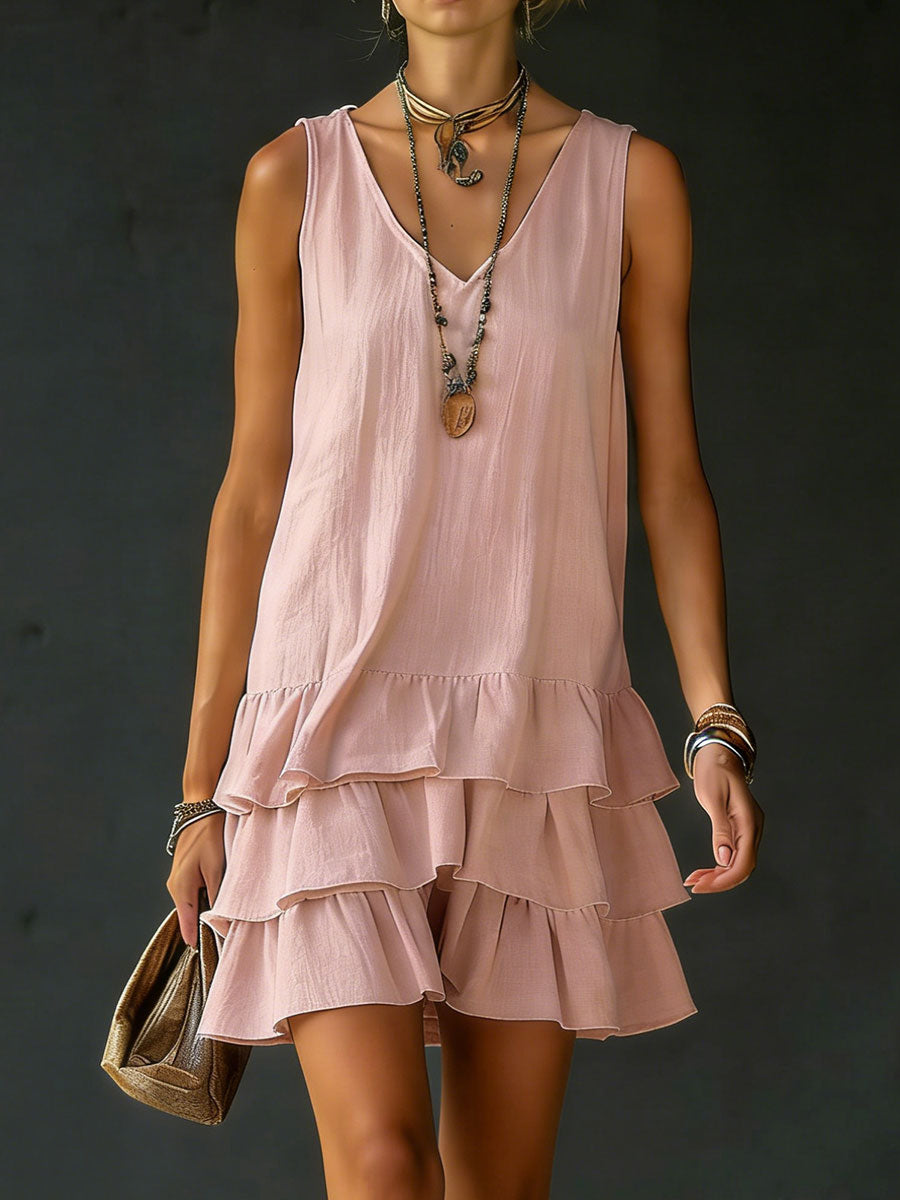 EDEN | V-neck sleeveless dress with side pockets
