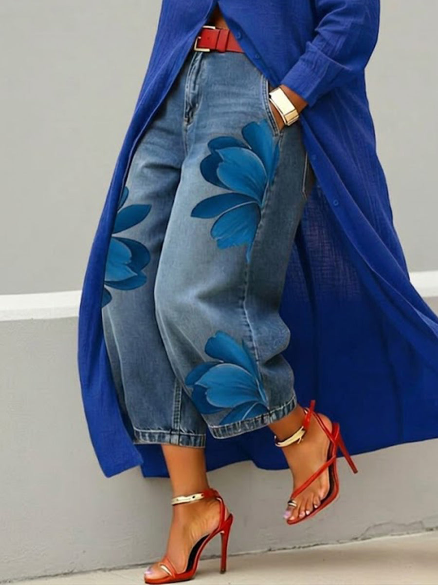 REMI | Everyday jeans with artistic red print