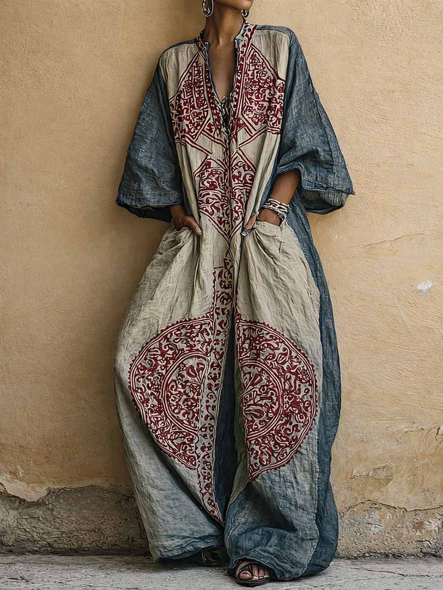 FRANKIE | Soft-weave printed jumpsuit with V-neck