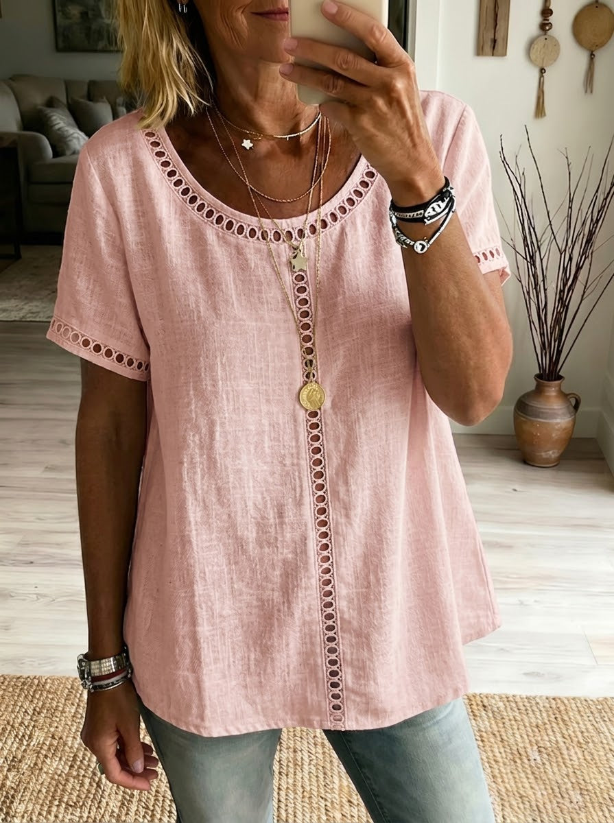 BILLIE | Weekend top with openwork weave detail