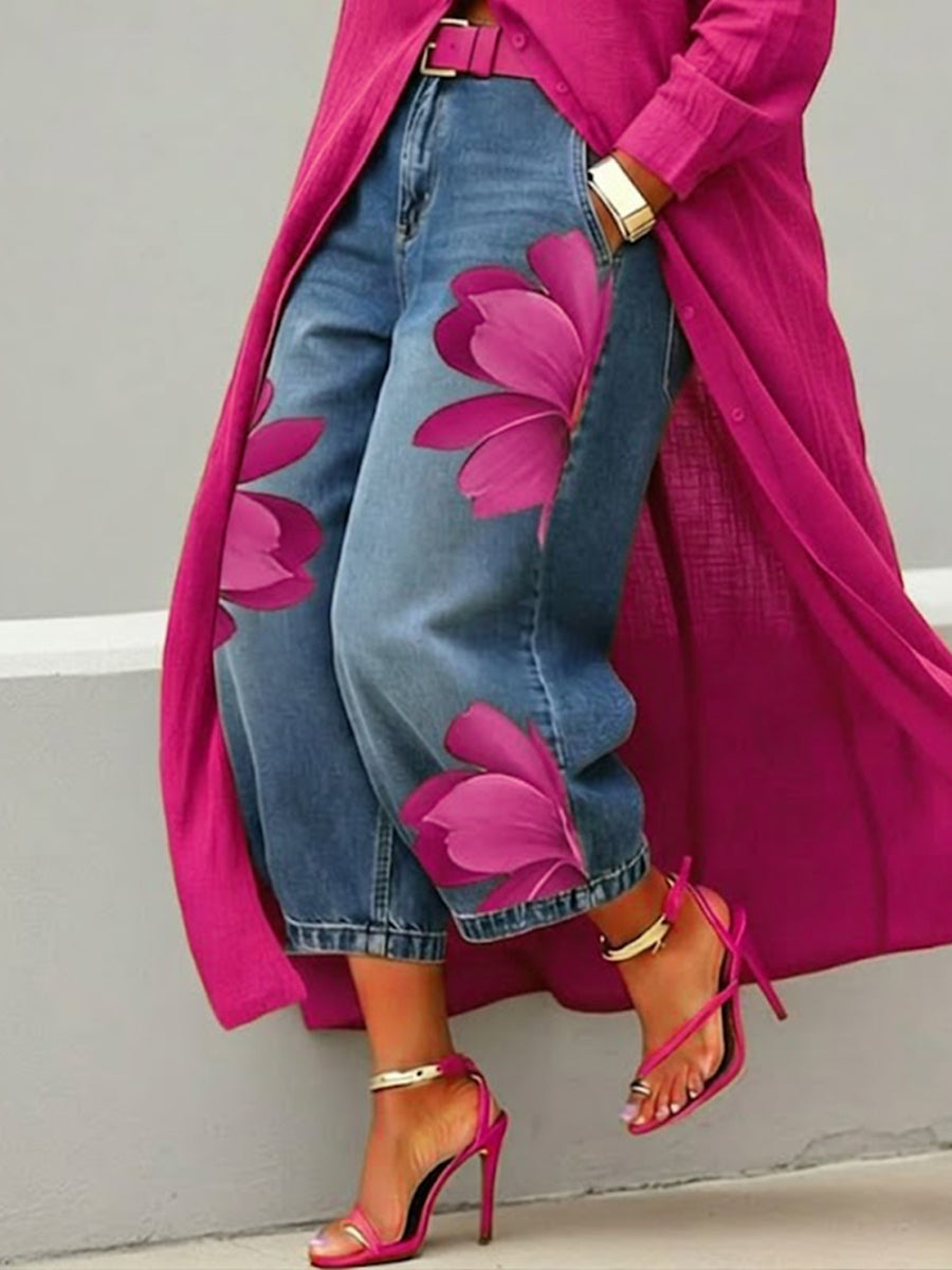 REMI | Everyday jeans with artistic red print