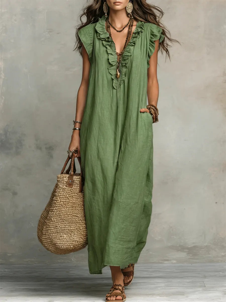DAISY | Sleeveless dress with ruffle details